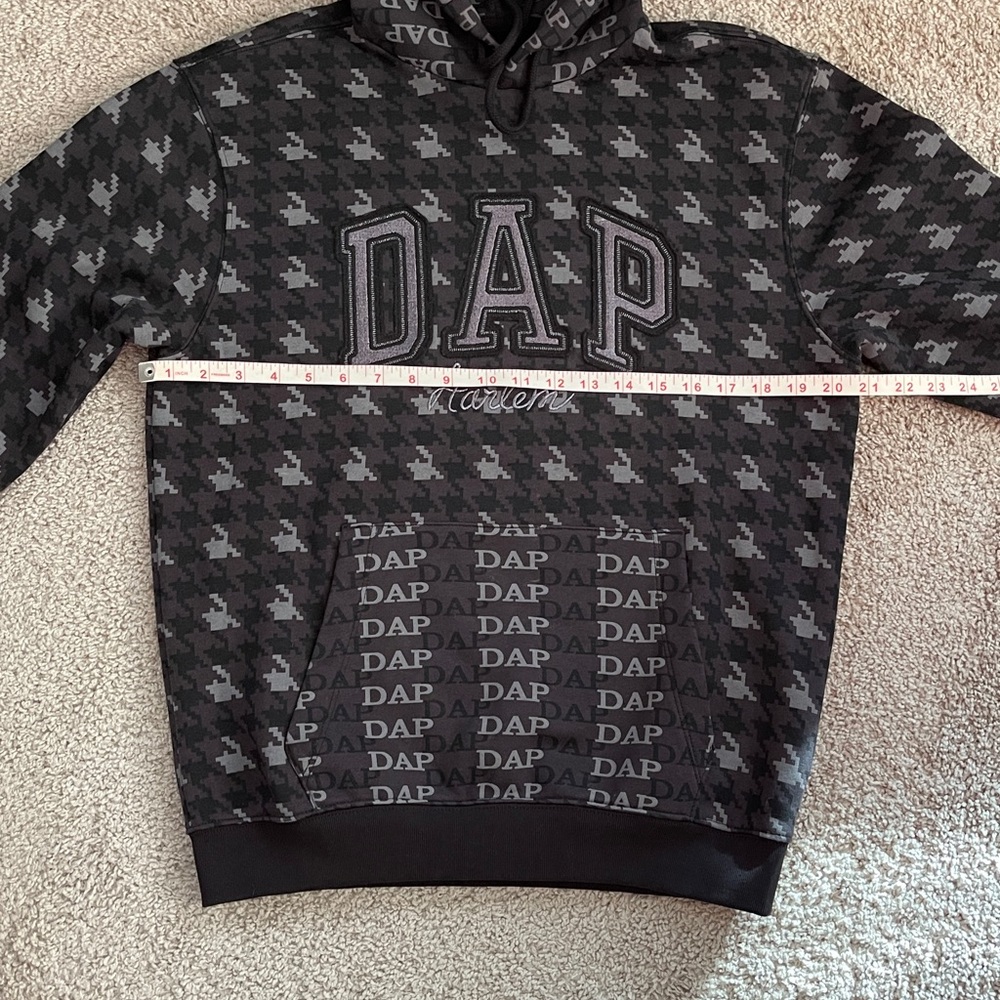 GAP X DAP Harlem Dapper Dan Hoodie Black/ Gray - Picture 7 of 8